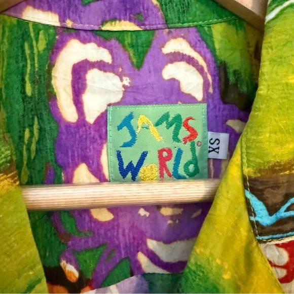 JAMS WORLD Hawaiian Tropical Print Short Sleeve Button Down Shirt Womens Sz XS - Picture 4 of 9